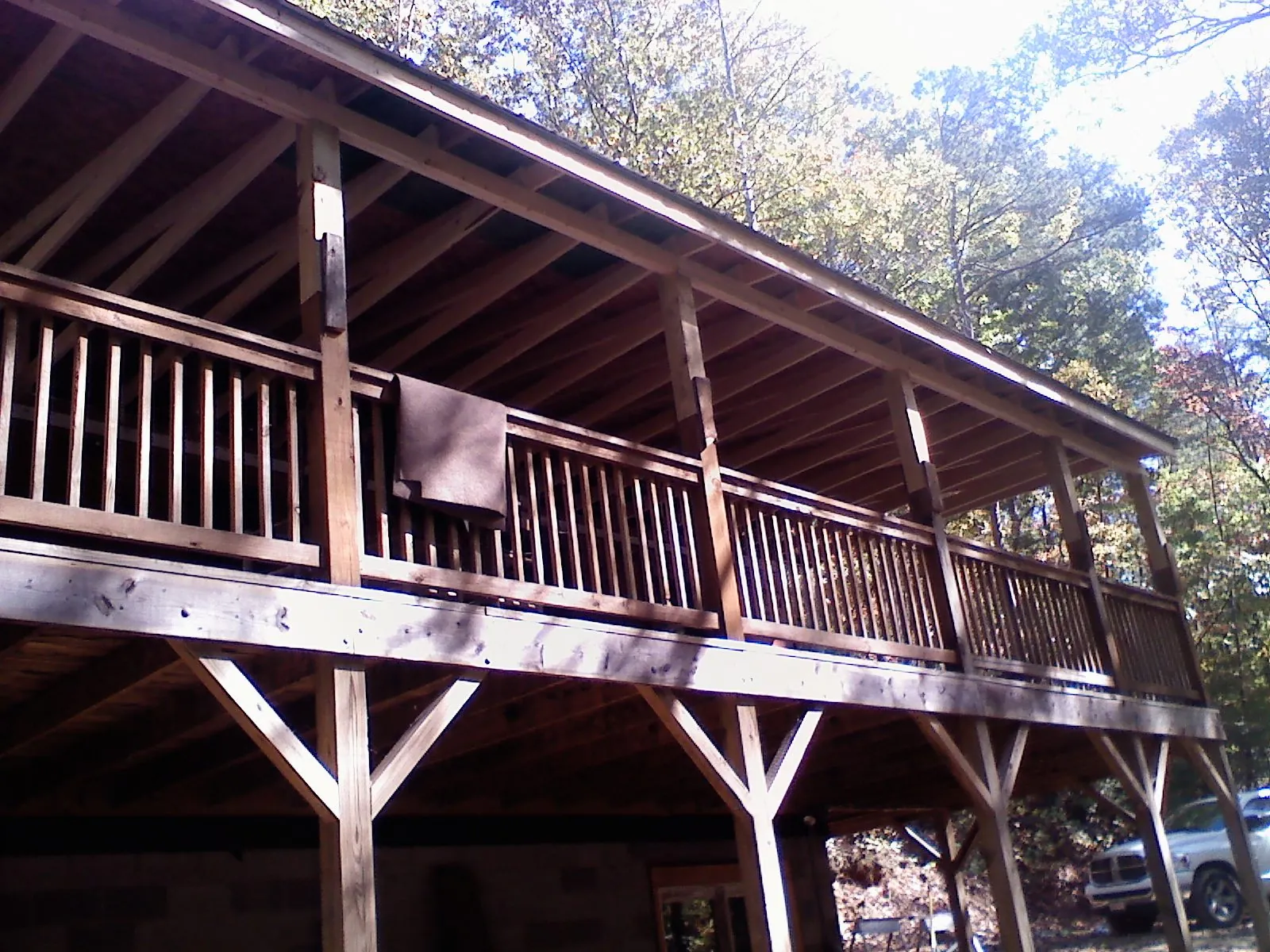 Timber framing under a new elevated porch and deck — Roof Leak Repair in Yellow Springs by Roofing Brothers